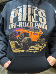 Pikes off road map logo “front will be the sxs and back will be a map of the park” HOODIE